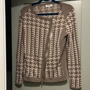 Tan and Cream Houndstooth Jacket